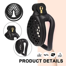 Male Chastity Cage Lock Penis Device Virginity With 4 Size Rings Restraint MEN