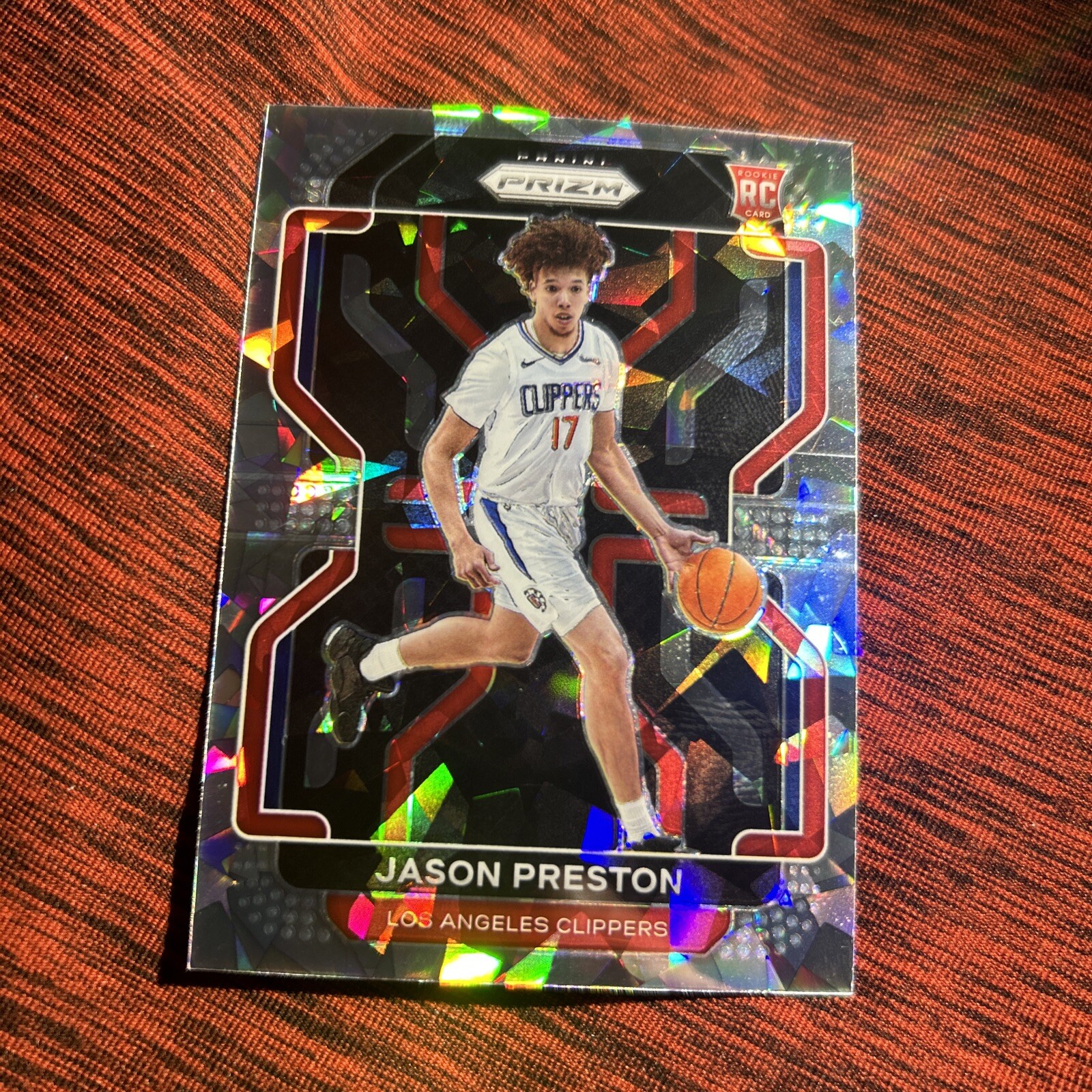 2021-22 Jason Preston Panini Prizm Silver Cracked Ice Prizm Rookie #327 + Bonus