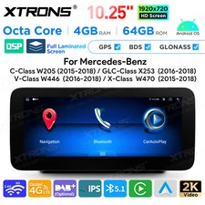 10.25" Android 14 Retrofit 4G Car Stereo GPS 64G For Benz C-W205 X253 W446 W470