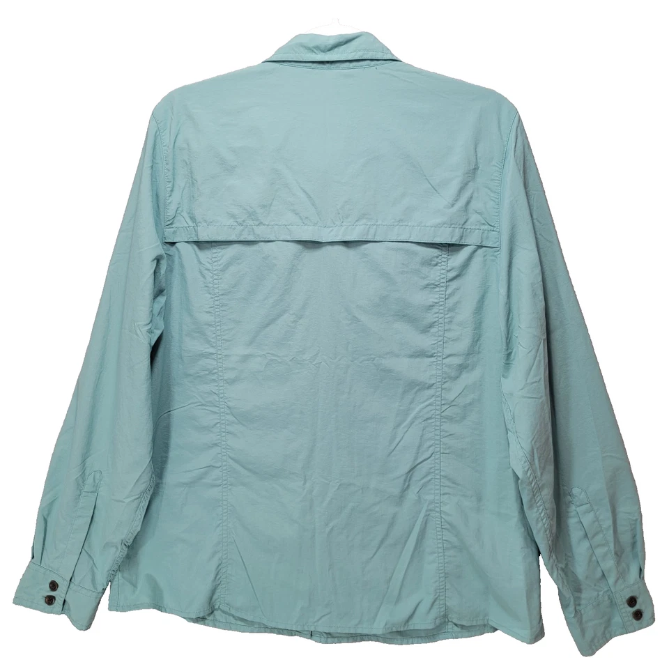 Camisa deportiva Eastern Mountain para mujer XL verde azulado nailon ventilada senderismo aire libre botón Foto 3 de 4