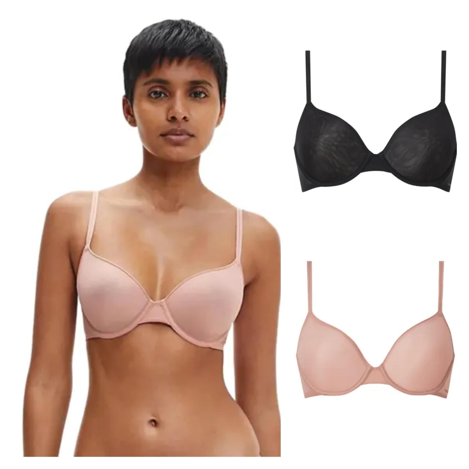 Calvin Klein Sheer Marquisette Demi Bra 000QF6068E Underwired 