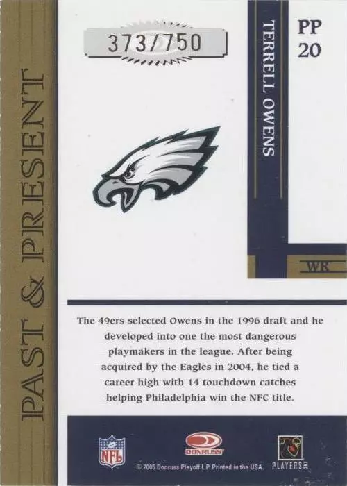 2005 Donruss Gridiron Gear Terrell Owens #PP 20