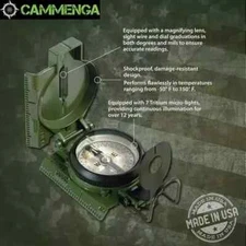 Cammenga Official US Military Lensatic Compass, Accurate Waterproof 3H working