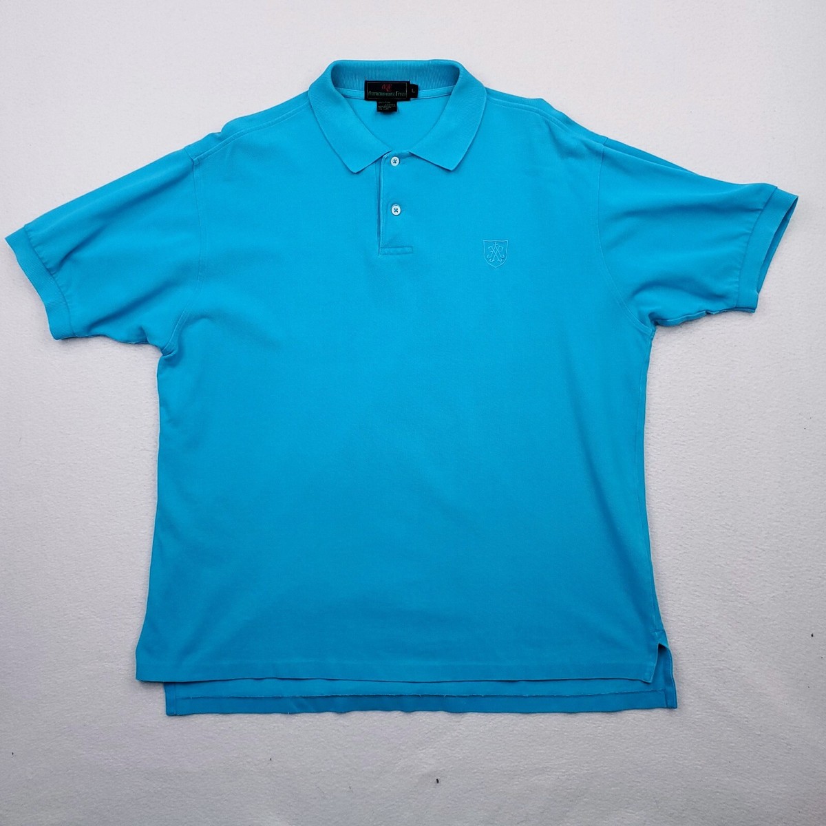 Vintage Abercrombie Fitch Shirt Mens Large Blue Polo Short Sleeve Golf Knit  80s