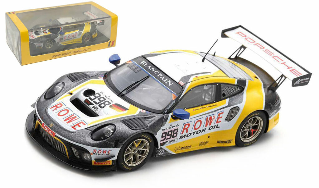 Spark SB252 Porsche 911 GT3R #998 'Rowe Racing' 2nd 24H Spa 2019 - 1/43 Scale