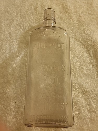 BOTTIGLIA LIQUORE MASSA H.SWARTZ & CO. LEVERETT ST. BOSTON CIRCA 1800 - Foto 1 di 3