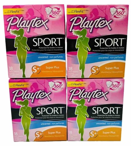 playtex sport unscented super plus 72 plastic tampons flexfit - 第 1/1 張圖片