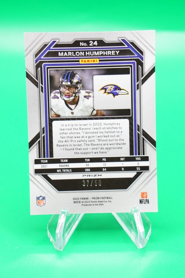 2022 Prizm Base Prizm No Huddle Red  SP/50 #24 Marlon Humphrey G7U - Image 2 of 2