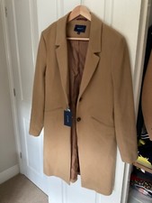 New With Tag Gant Brown Wool Cashmere Blend Tailored Coat Size M