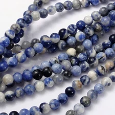 5 Strands Sodalite Beads Strand Round Blue Bead for Rosary Bracelet Jewelry DIY