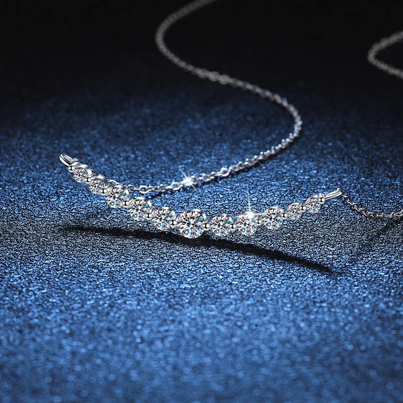 ★SENTIMENTS★ NO.366 [SILVER] NECKLACE Moissanite Solid Silver Necklace for Women Mother's Day Gif