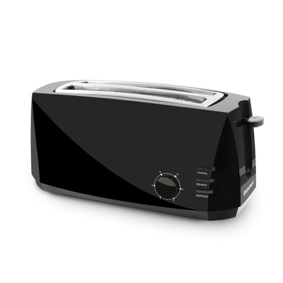 New 4 Slice Long Slot Cool Touch Toaster, Black