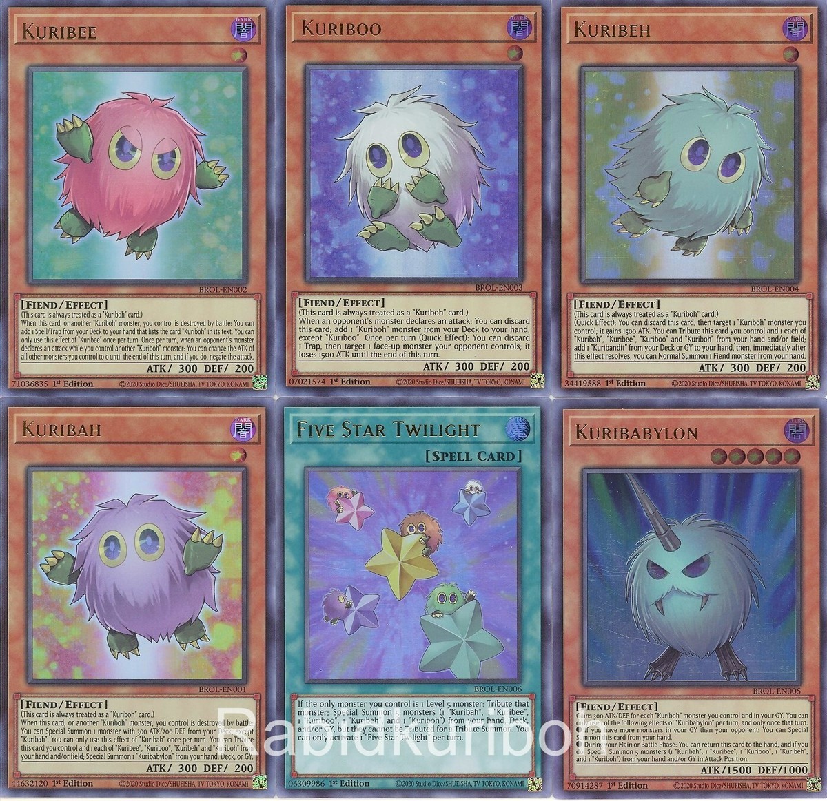 Yugioh Kuribah + Kuribee + Kuribeh + Kuriboo Kuribabylon Five Star Twilight Set Yugioh Kuribah + Kuribee + Kuribeh + Kuriboo Kuribabylon Five Star Twilight Set