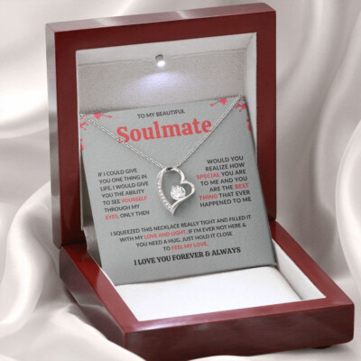 Soulmate necklace, wife love gift ideas, necklace for girlfriend, special gift