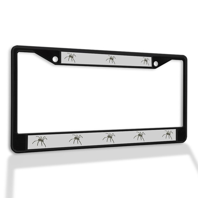 Metal License Plate Frame Vinyl Insert Black Widow Weatherproof Car