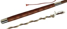 Bayrische Goisel Goasel Knallpeitsche Fleck Ledergriff Fahrpeitsche  braun