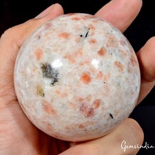 Naturalny nieobrobiony kamień słoneczny kamień leczniczy kula mineralna ze stojakiem 1800 Ct