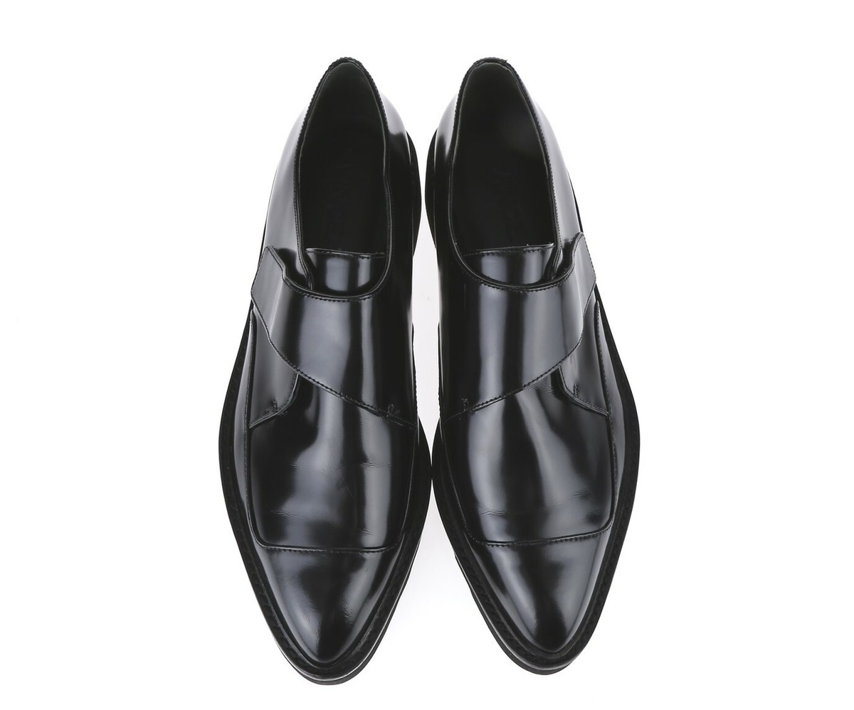 Vince Arden Womens Black Polished Leather Strap Pointy Toe 