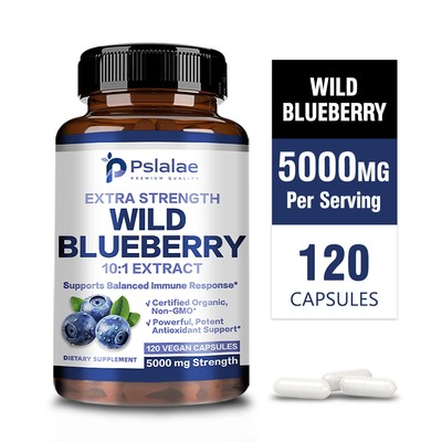 Wild Blueberry Extract Whole Fruit 5000mg - Support Immun  Eye Health