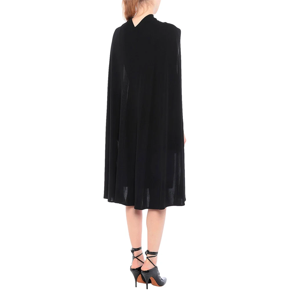 Abito elegante DSQUARED2 nero con mantello scollo a cravatta taglia 42 prezzo di listino £867 00