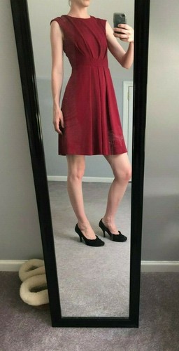 MAGGY LONDON Red Dress Wine Crimson A 
