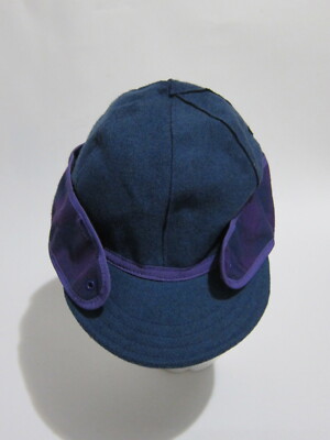 Marc Jacobs Deep Blue Purple Plaid Wool Blend Hat One Size Cap