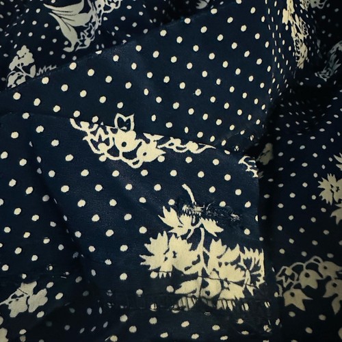 Vintage Worthington Damen Gr. 14 Rock Blumenmuster Tupfen Taschen plissiert blau - Bild 9 von 9