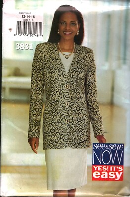 3831 Vintage Butterick Sewing Pattern Misses Loose Fitting Jacket Dress ...