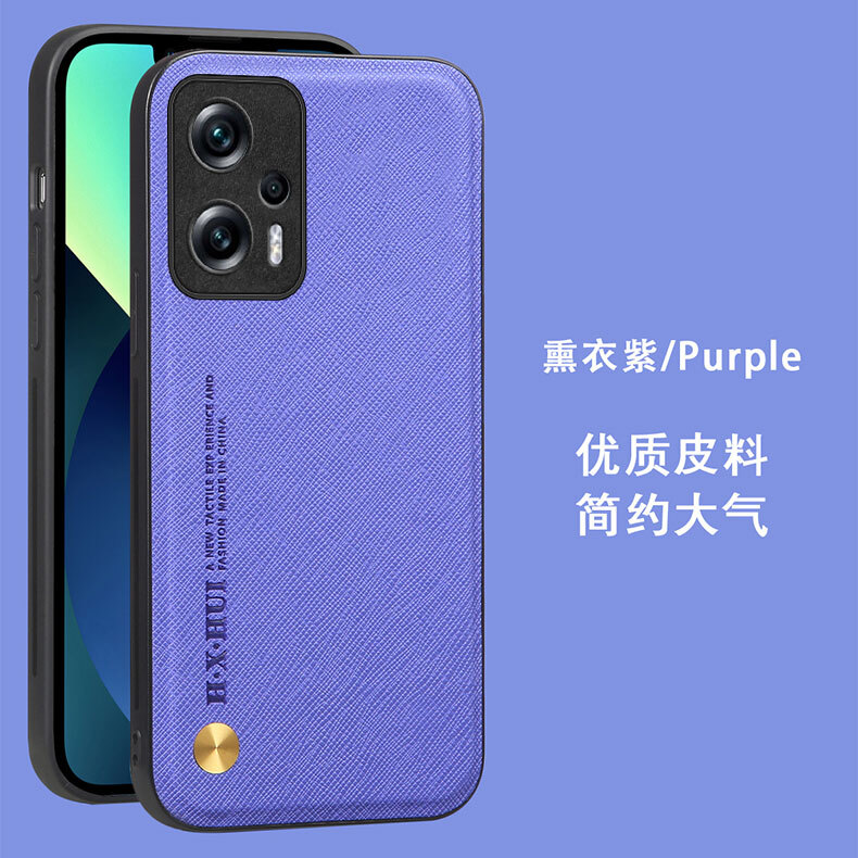 For Xiaomi Redmi Note 12 Turbo Magnetic Anti-Slip Rubber Cross Leather Case Cove