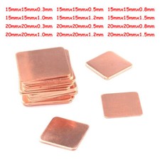 5pcs 0.3mm to 2mm Heatsink Copper Shim Thermal Pads 15x15/20x20mm for Laptop CPU