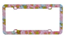 Valor Auto Companion Butterfly Flowers Design Plastic License Plate Frame