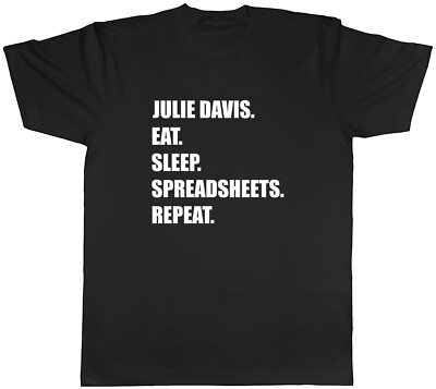 Personalisiertes Essen Schlaf Tabellen wiederholen Herren Unisex T-Shirt Tee
