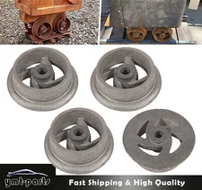4 Pack Mining Ore Car Small Track Mine Cart Wheel Cast Iron 7 1/4 Dia Fit for LG