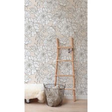 Light Peony Pattern White Peonies Elegant design Self Adhesive Wall Mural