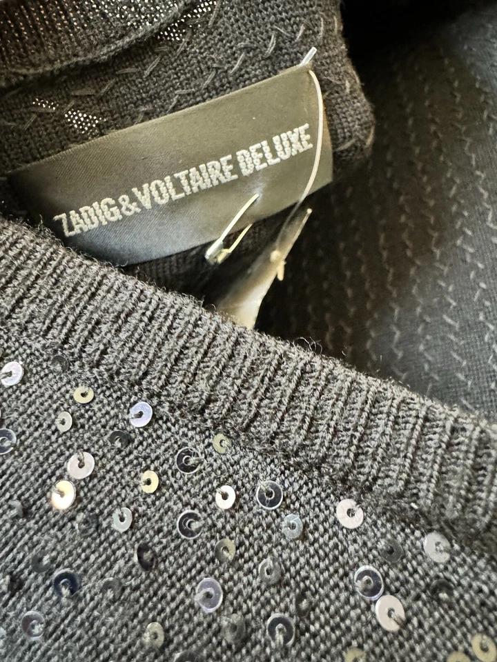 Zadig & Voltaire Deluxe Black Sequin Dress- Cutout Back - Image 4 of 4