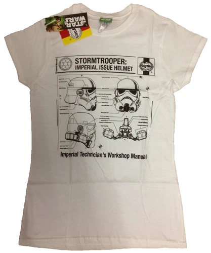 Star Wars Haynes Stormtrooper Helmet Official Girls Ladies Fitted T-Shirt 22B