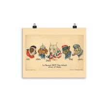 WWI Neutrality Dog Breeds Poster – 1915 Wallace Robinson Vintage Print