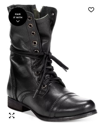NEW Steve Madden Troopa Combat Boots Sz 6 M Black Leather | eBay display picture 2
