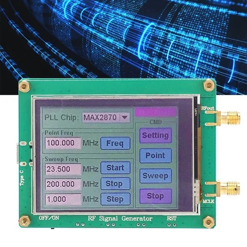 Wideband PLL Controlled RF Source MAX2870 with Amplitude Output Levels