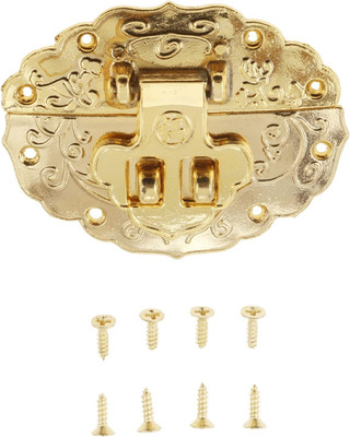 Oval Box Latch Clasp, 55X43Mm/2.17''X1.69'' Antique Gold Cabinet Hasp, Vintage Eng