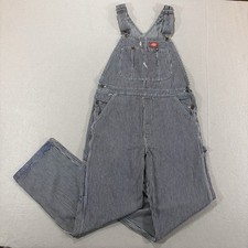 Vintage Dickies Hickory Striped Overalls Patchwork 32x30 Railroad Hippie