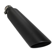 One Universal Angle Cut Powder Coated Black Truck Exhaust Tip 2.5