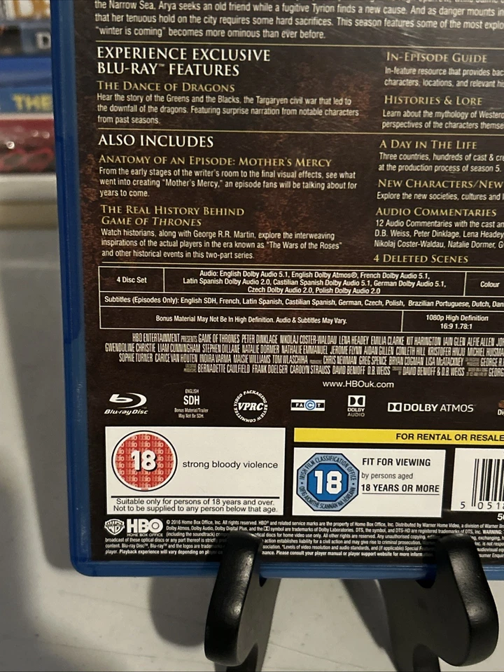 Game of Thrones: Season 5 [Blu-ray] [2015] [Region Free] BUY 3 Get 1 FREE Foto 3 de 4