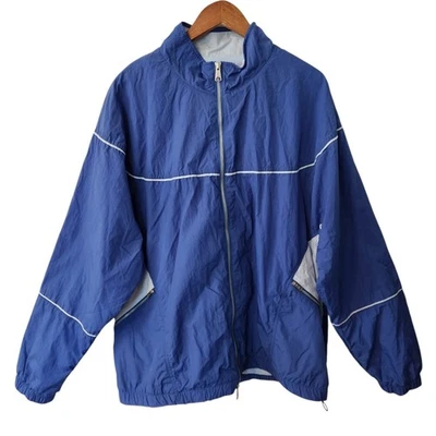 Air Jordan Flight Blue Mens 2XL Nylon Track Jacket Warm Up Full Zip DV7624-485 - Image 1 of 4