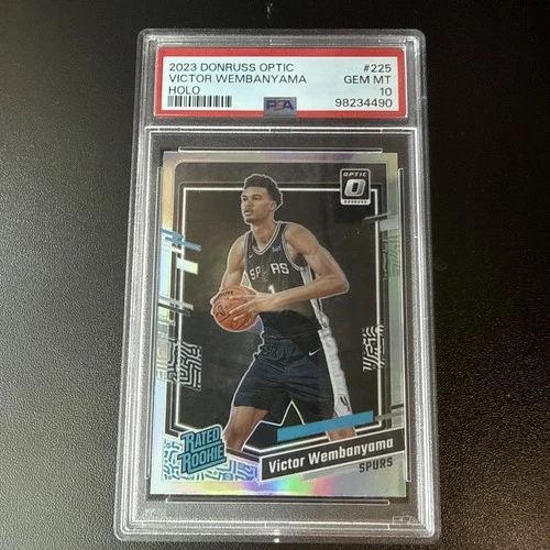 2023-24 Donruss Optic Victor Wembanyama RC #225 Rated Rookie Holo PSA 10 GEM