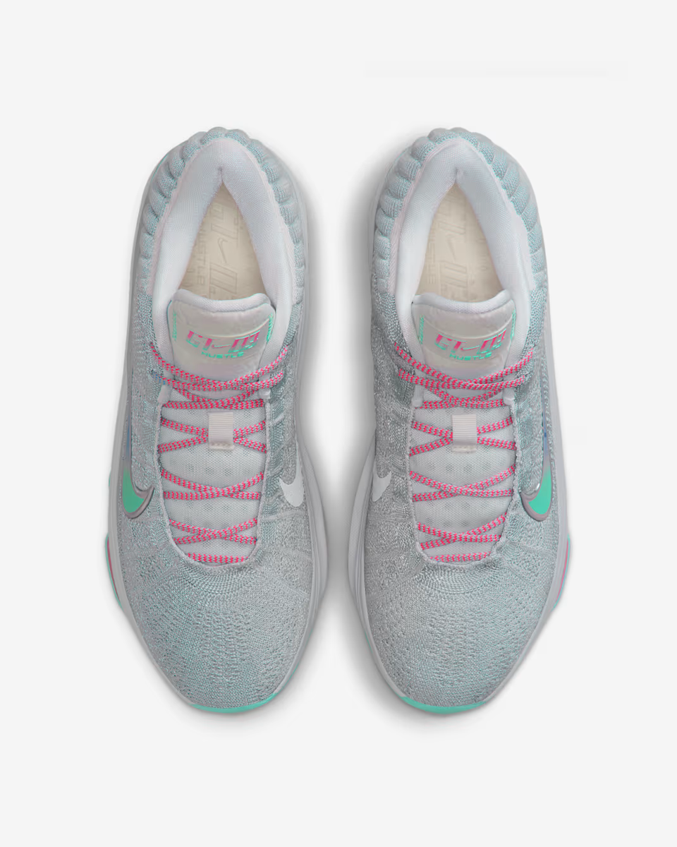 Nike GT Hustle 3 US 13 Men's Grey Pink Turquoise South Beach Zoom
