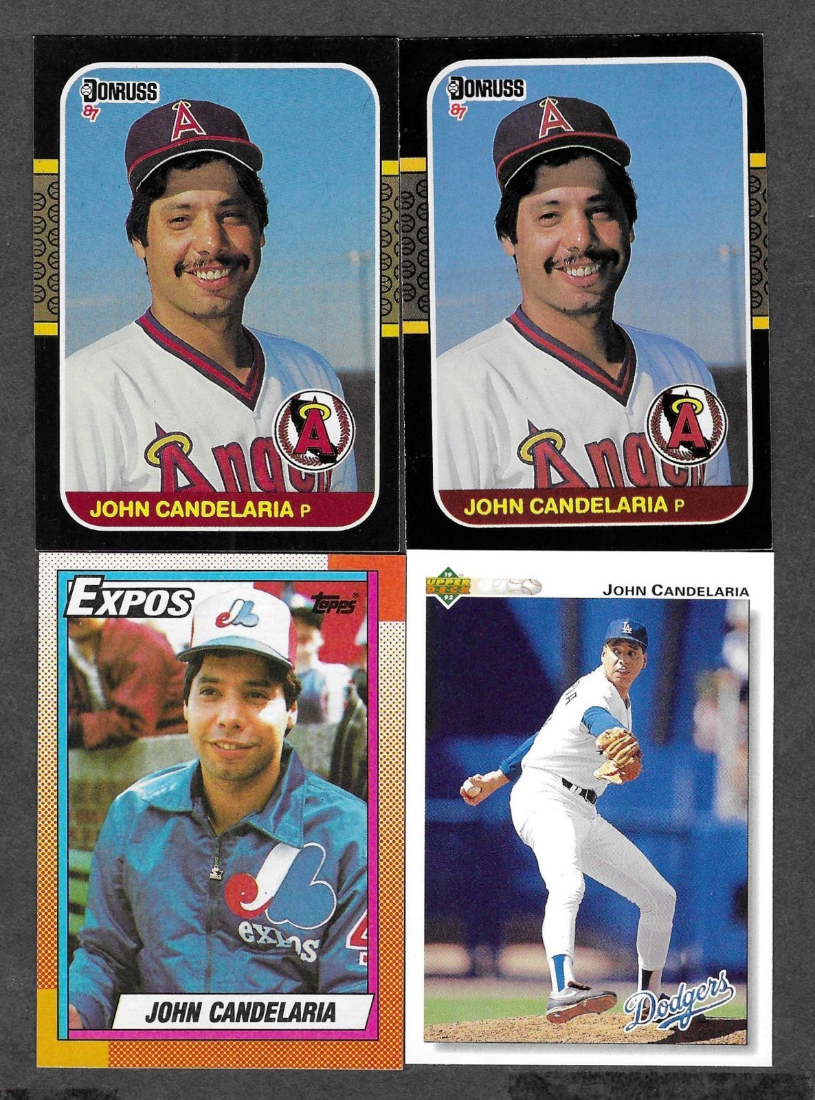 JOHN CANDELARIA (4) CARD LOT-INCLUDES (2) 1987 DONRUSS #551-NRMT OR BETTER