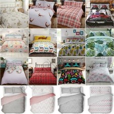SINGLE DOUBLE KING SIZE DUVET COVER SET BEDDING - UNICORN BIRDS FLORAL GEOMETRIC