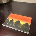 Small Sunset Trees Landscape Canvas Painting, Unframed, Single Piece — photo 1