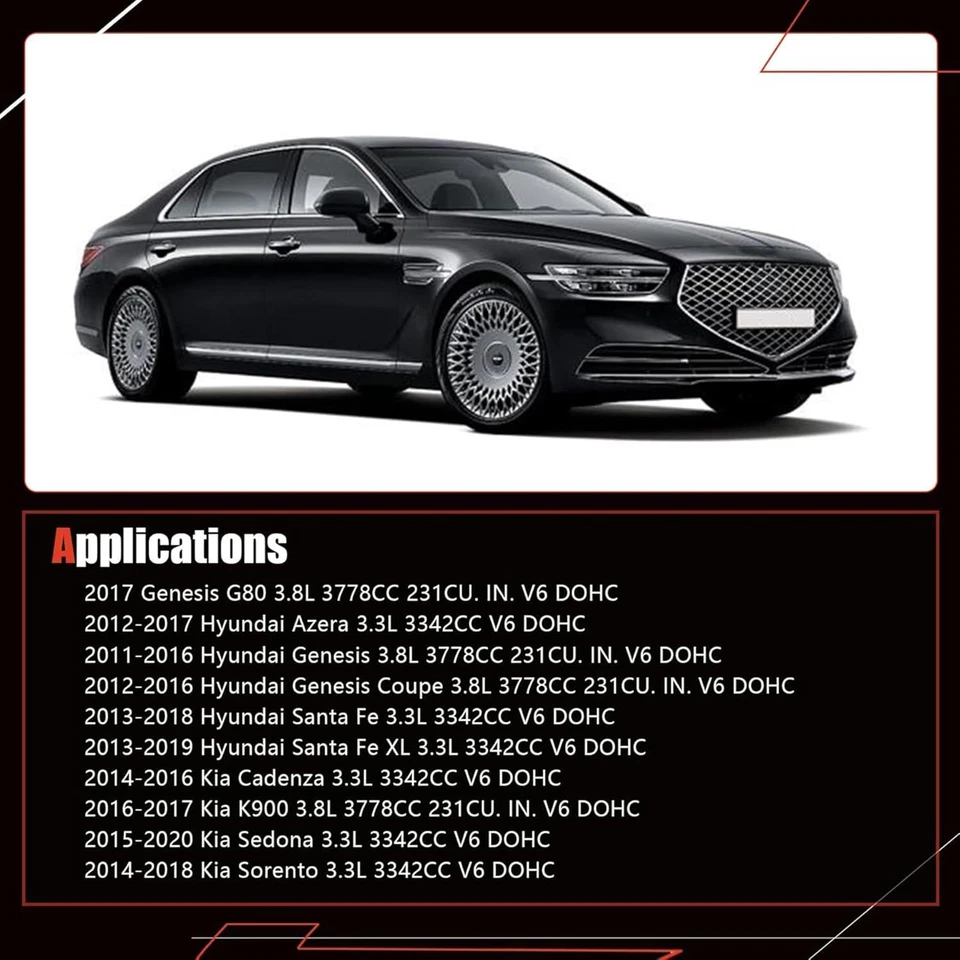 Se adapta a 11-20 Kia Hyundai 3.3L 3.8L admisión y escape distribución árbol de levas piñón Foto 3 de 4